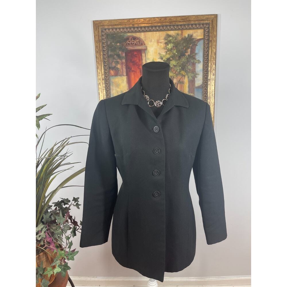 Levine Classics Petite Blazer Jacket Womens Size 10P Black Corpcore Minimalist‎
